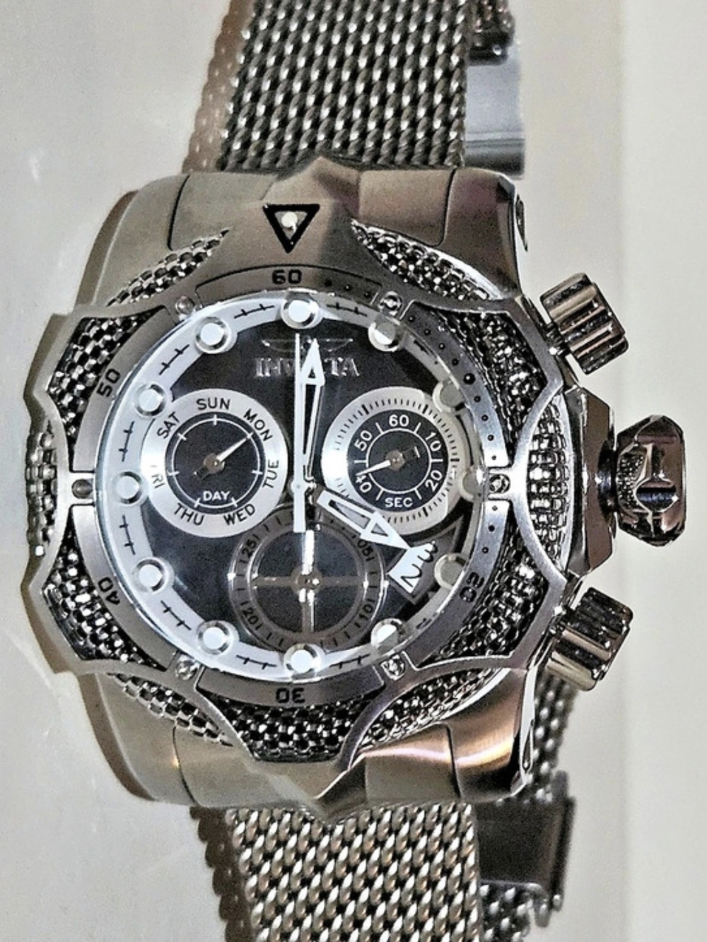 Invicta 2021 Venom Chronograph Black-Silver Dial Stainless Steel Watch 35047